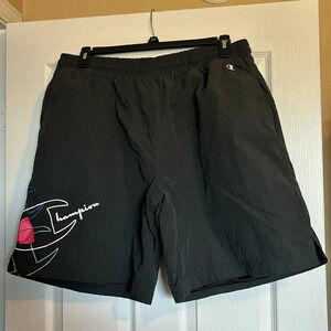 Champion men’s black 9” inseam 100% nylon athletic shorts size 2XL